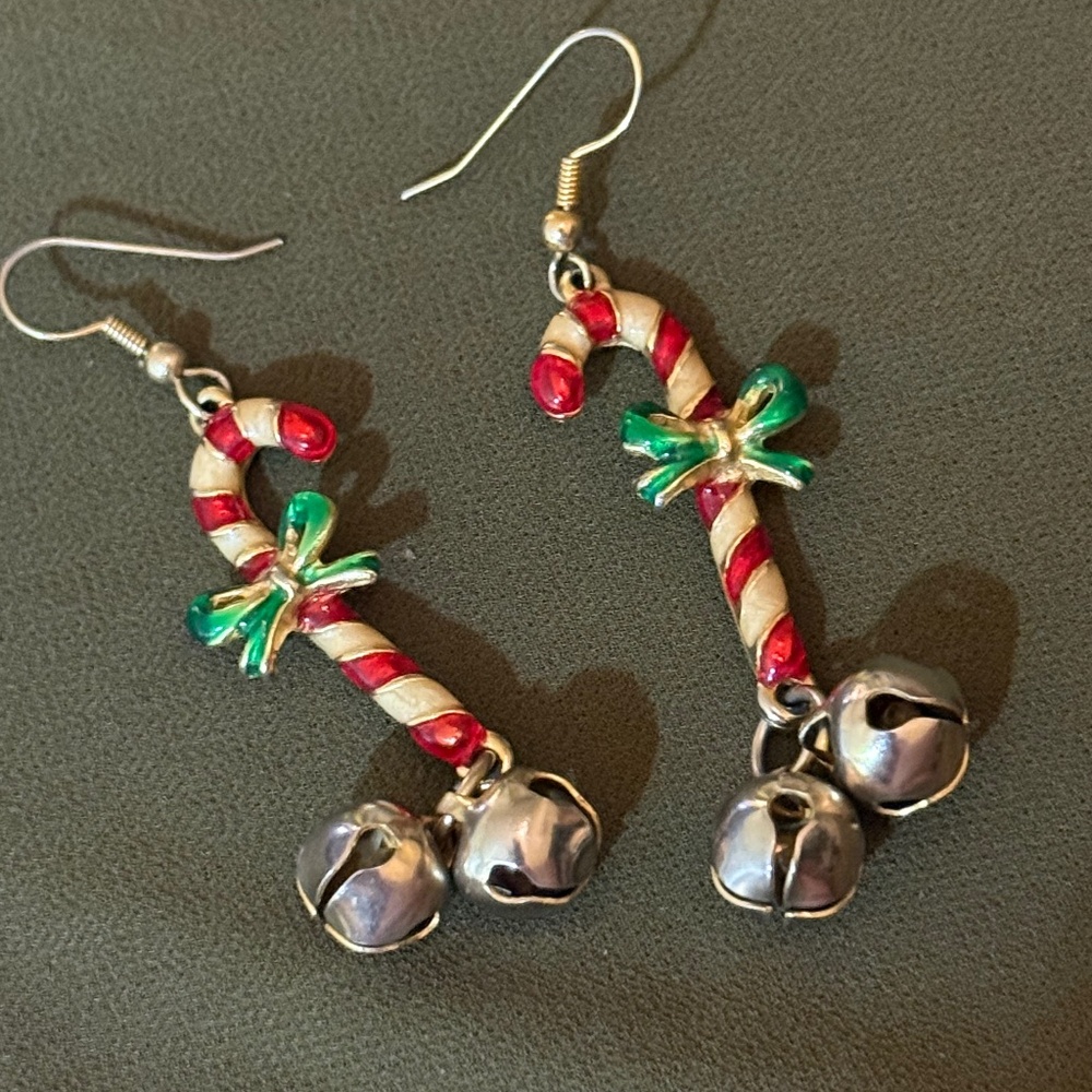 Candy cane dangle earrings